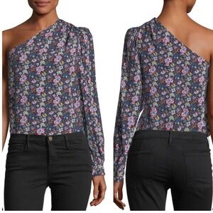 Frame Floral One Shoulder Blouse Size Large New with Tag